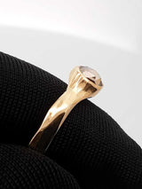 0.20 Ct Bezel-set Rose-cut Diamond & 12k Yellow Gold Solitaire Ring 1.8 Grams Size 7 Fw0925crdu