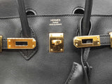 Hermes Birkin 25 Noir Black Swift Gold Hardware Handbag Do1125lirxzde