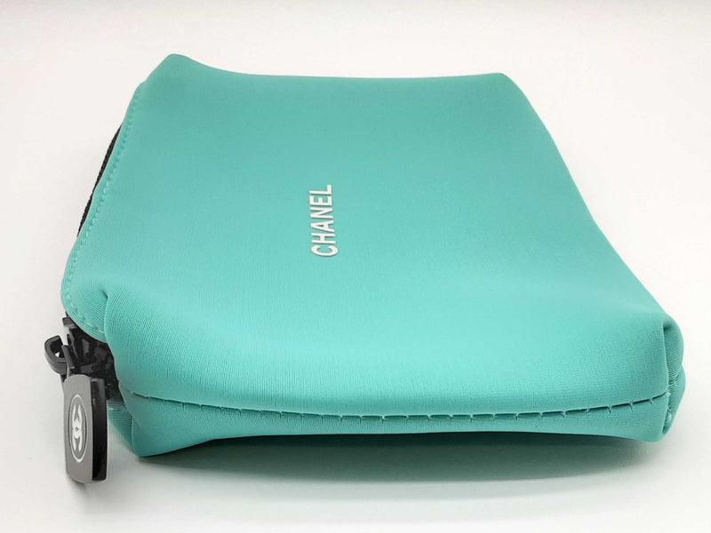 Chanel Vip Tiffany Teal Blue Neoprene Cosmetic Bag Do0225oxde