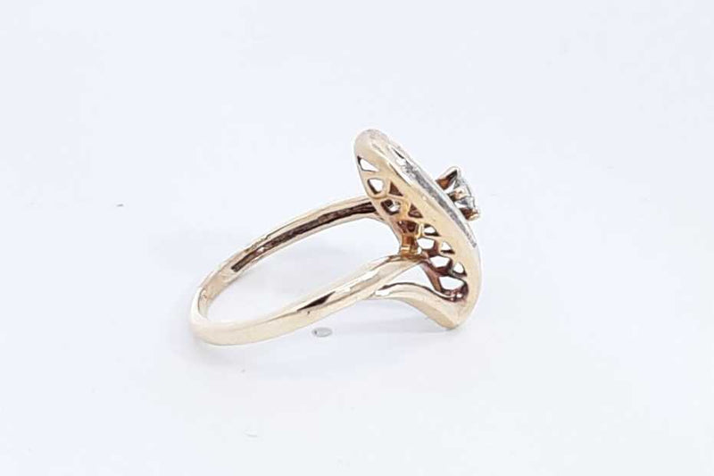 Approx. 0.11ctw Diamond Ring In 10k Yellow Gold 2.6 Grams Size 7 Eb1024cxsa