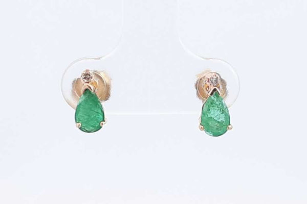 Green Gemstone Stud Earrings In 14k Yellow Gold 1 Gram Eb0924wrdu