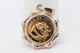 1988 Chinese Panda 24k Gold Coin Pendant Set In 14k Bezel 3.9 Grams Eb0526ocrsa