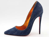 Christian Louboutin So Kate 120 Blue Denim Size 38 Aa0626lrzsa