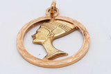 18k Yellow Gold Nefertiti Profile Pendant 3.3 Grams Eb0826oorsa