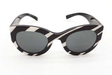 Versace Medusa Black & White Stripe Sunglasses 4353 Eb0926crde