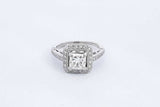 Approx. 1ctw Center Princess Cut Diamond Ring In Platinum 8.73g Sz 7 Eb924lrxzsa