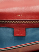 Gucci Torchon Ring Small Shoulder Bag In Cherry Red Grained Leather Fw1125rxzsa