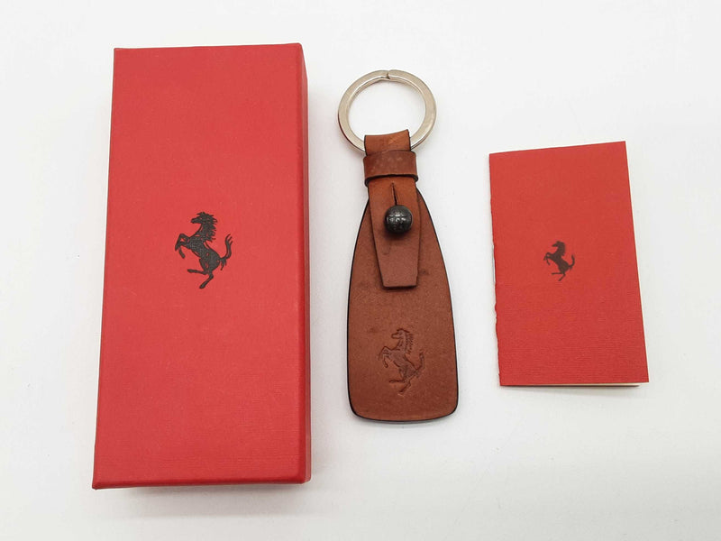 Ferrari Brown Leather Keychain Do0825rxde