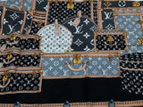 Louis Vuitton 100% Silk Monogram Trunk Let's Go Square Scarf Eb0426lxzsa