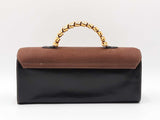 Loewe Velazquez Top Handle Bag In Brown & Black Leather Fw09262zxdu