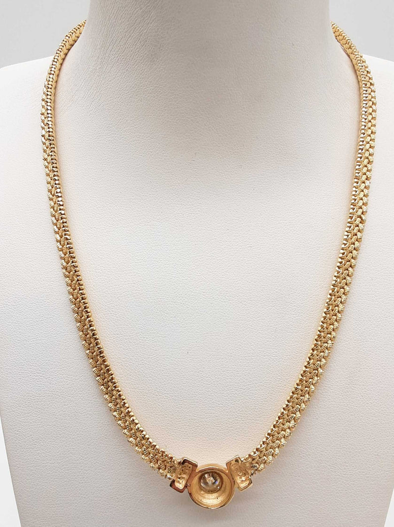 1.10 Carat Diamond 14k Yellow Gold 40.1g Woven Necklace 16.5 In Do0725wixzde