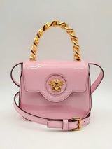 Versace La Medusa Mini Bag In Pink Patent Leather Fw1124cxzsa