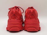 Balenciaga Triple S Sneakers In Red Allover Logo Faux Leather Size 8 Fw0926lrxdu