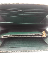 Dolce & Gabbana Leather Zip Around Green Wallet Sd0725lrzsa