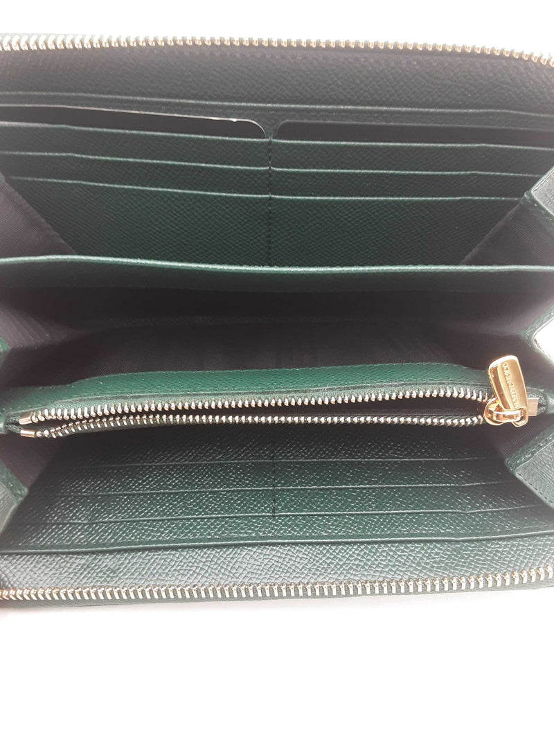 Dolce & Gabbana Leather Zip Around Green Wallet Sd0725lrzsa