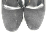 Gucci Black Suede Ankle Strap Wedges Size 6.5 B Eb0526lxzsa