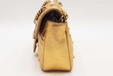 Gucci Gold Metallic Leather Mini Pearly Gg Marmont Shoulder Bag Eb0226wxzsa