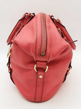 Michael Kors Bedford Coral Pink Pebbled Leather Bowling Handbag Do0426oxde