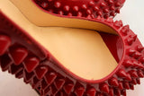 Christian Louboutin Red Patent Leather Spiked Peep Toe Pumps Size 40 Eb1224lxzsa