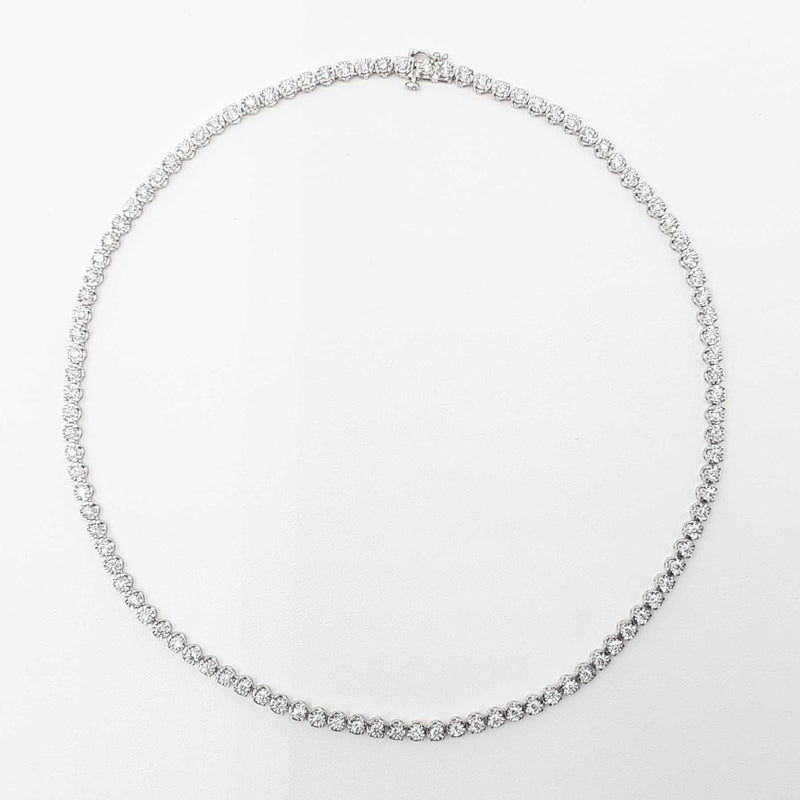 3.09 Cttw Lab-grown Diamond Sterling Tennis Necklace 6.2 Gram 17 In Fw0725irxdu