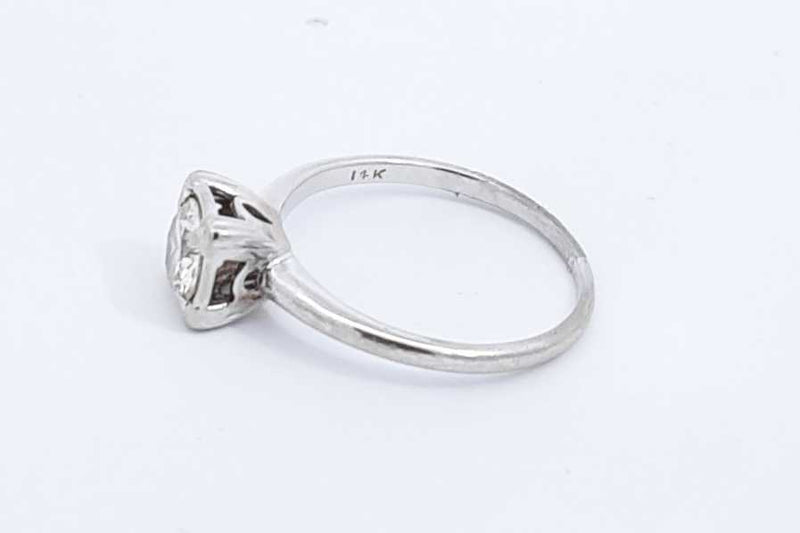 Approx. 0.7ctw Diamond Ring In 14k White Gold 2.3 Grams Size 7 Eb1224rxzdu