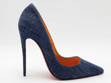 Christian Louboutin So Kate 120 Blue Denim Size 38 Aa0626lrzsa
