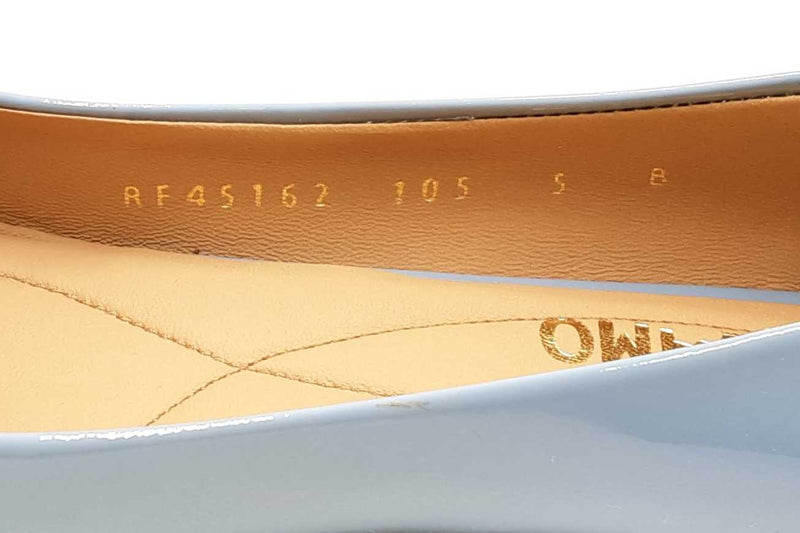 Salvatore Ferragamo Varina Blue Patent Leather Ballet Flats Size 5 Eb1125lxzdu