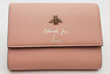 Gucci Blind For Love Bee Pink Leather Crossbody Wallet Eb0526wsxsa