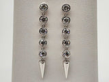 Approx 2.50 Ctw Lab Grown Diamonds 18k Wg 5.0g Stud Dangle Earrings Do0524sxzde