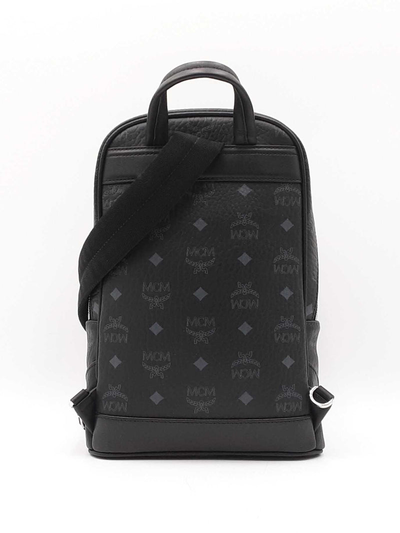 Mcm Klassic Small Sling Bag In Black Visetos Coated Canvas Fw0925wwxdu