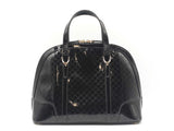 Gucci Nice Dome Satchel In Black Microguccissima Patent Leather Fw0126woxdu