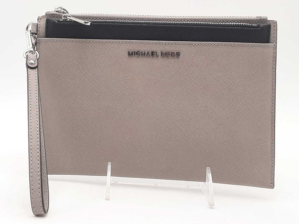Michael Kors Jet Set Xl Pop Out Clutch Gray And Black Aa1025lrsa