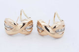 0.56cttw Diamond Omega Back Earrings In 14k Yellow Gold 9.3 Grams Eb0526sxzde