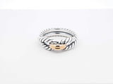 David Yurman Cable Loop Ring In Sterling Silver & 18k Yellow Gold 6.6 Grams Size 5.5 Fw0726lzxdu
