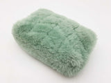 Yves Saint Laurent Loulou Puffer Pouch In Iced Mint Shearling Fw0826ozxdu