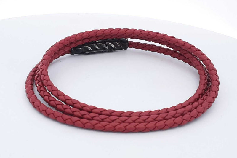 David Yurman Braided Leather Bracelet With 925 Magnetic Clasp Eb0424lxzsa