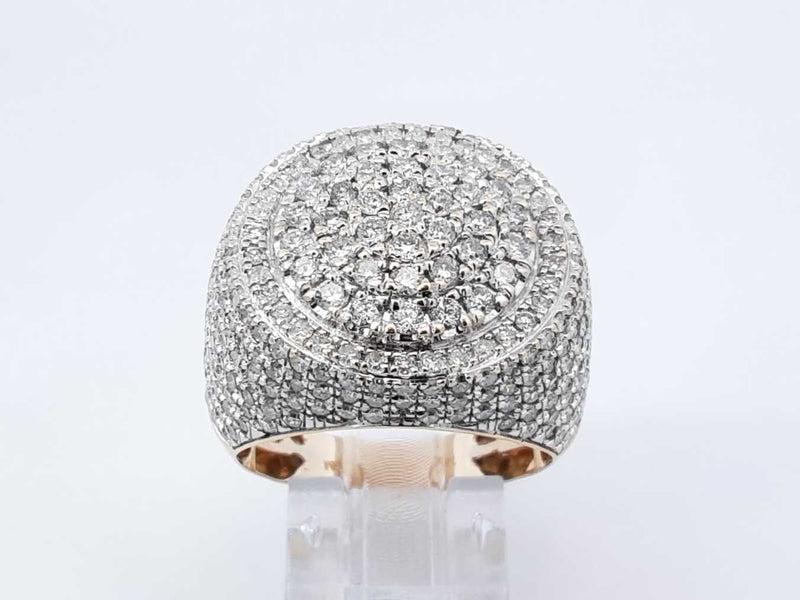 3.28 Cttw Diamond &14k Yellow Gold Pavé Dome Ring 12 Grams Size 9.5 Fw0925icrdu