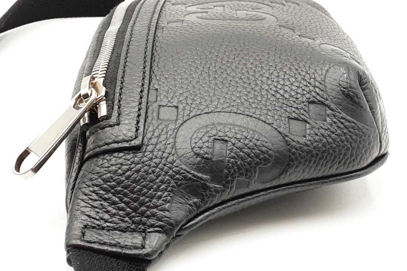 Gucci Logo Embossed Black Leather Belt Bag Eb1025woxdu