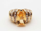 Pear Cut Citrine 14k Yellow Gold 9.5g Ring Size 8.5 Do0126ixzde