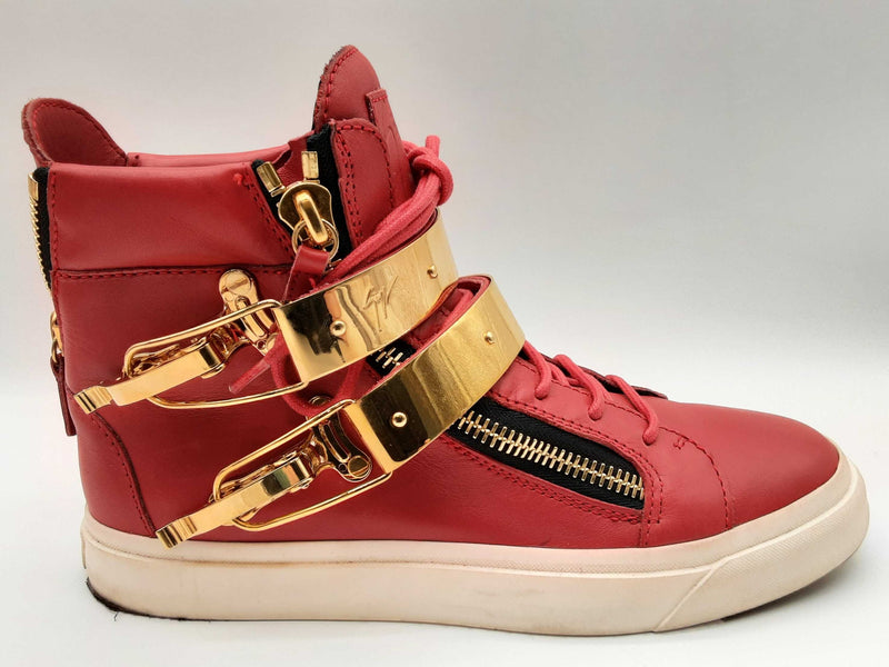 Giuseppe Zanotti Double Buckle London Red Leather Shoes Size Eu 39 Do0125ixde