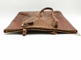 Brahmin Croc-embossed Leather Tote Bag Brown Aa1026pzsa