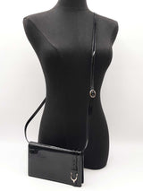 Gucci Nice Crossbody Wallet In Black Microguccissima Patent Leather Fw0126lrzdu