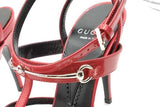 Gucci Regent Strappy Horsebit Red Leather Heels Size 37 Eb0926oorsa