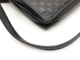 Gucci Black Microguccissima Leather Crossbody Wallet Do0625lxzde