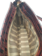 Brahmin Two Tone Croc Embossed Leather Crossbody Bag Eb0226pxsa