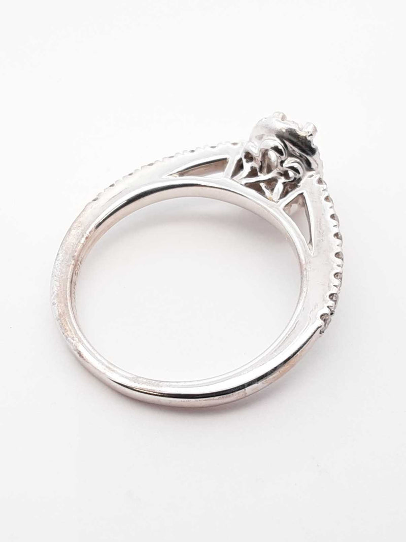 0.41 Cttw Diamond & 14k White Gold Halo Ring 2.7 Grams Size 4 Fw0625oxzdu