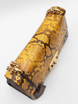Gucci Medium Padlock Shoulder Bag In Neutral & Yellow Python Snakeskin Fw0726wzxdu