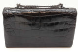 Valentino Garavani Shiny Black Alligator Vavavoom Rockstud Clutch Eb1225loxzde