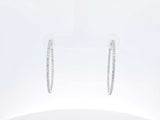0.60 Cttw Diamond & 14k White Gold Front-facing Hoop Earrings 4.9 Grams Fw0726wrxdu