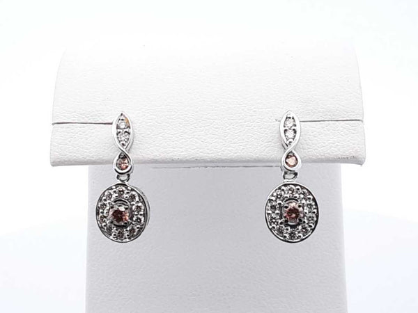 14k White Gold Diamond Cluster Earrings 3.4g .98cttw Lh0924oxzde